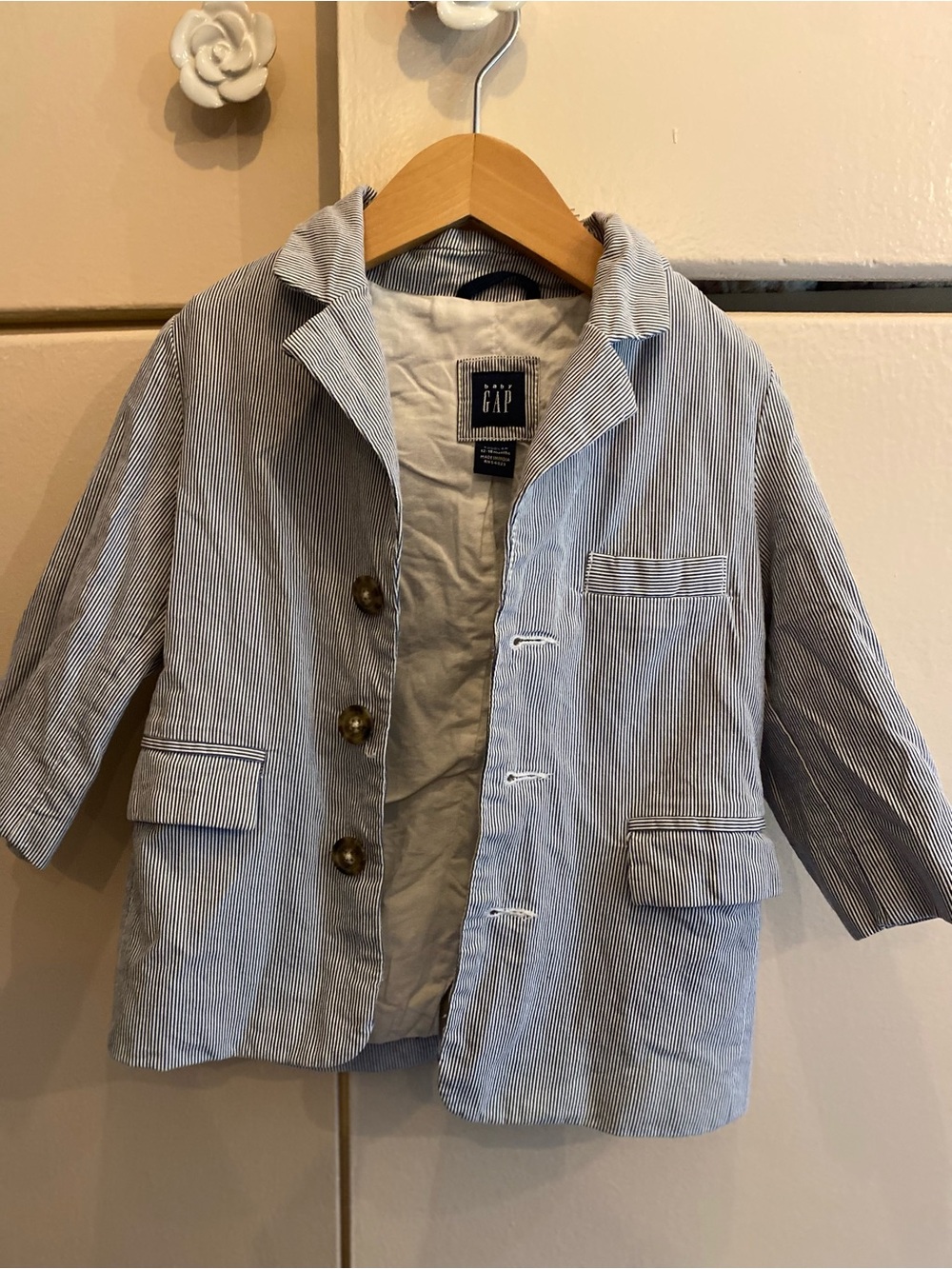 GAP Kids' Light Blue Pinstripe Blazer